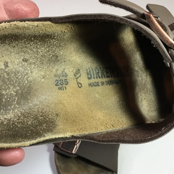 Birkenstock Arizona Taupe Suede Sandals Leather Shoes Unisex Size 44 - Picture 7 of 10